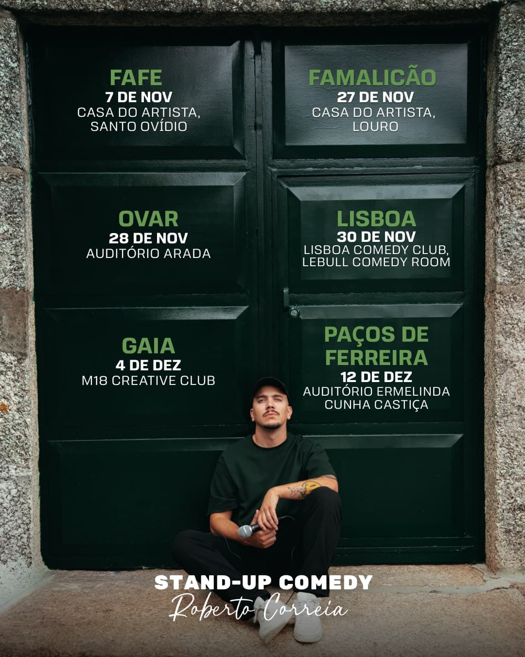Cartaz da tour Caldo Verde com todas as datas e salas